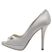 Pre-owned Satin heels Dior Vintage , Gray , Dames