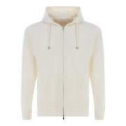 Witte Katoenen Hoodie met Rits Filippo De Laurentiis , White , Heren