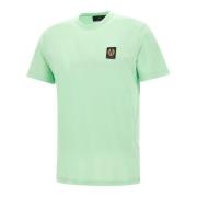 Heren Groene Katoenen T-shirt Ronde Hals Belstaff , Green , Heren