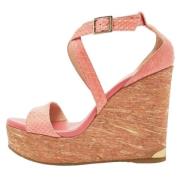 Pre-owned Fabric sandals Jimmy Choo Pre-owned , Orange , Dames