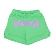 Logo Streetwear Shorts Lime Lilac Disclaimer , Green , Dames