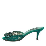 Pre-owned Lace sandals Dolce & Gabbana Pre-owned , Green , Dames