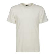 Witte Katoenen Half-Sleeved T-Shirt Roberto Collina , Beige , Heren