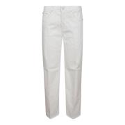 Hoge Taille Bootcut Skinny Broek Dondup , White , Dames