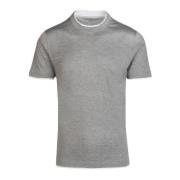 Italiaanse T-Shirt Collectie Brunello Cucinelli , Gray , Heren