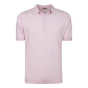 Roze Gebreide Polo Shirt John Smedley , Pink , Heren
