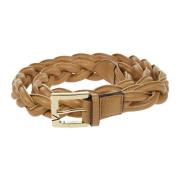 Geweven leren riem met gouden sluiting Avenue 67 , Brown , Dames