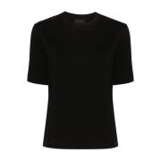 Zwarte SS T-shirt Moncler , Black , Dames
