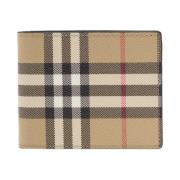 Beige Check Bi-Fold Portemonnee Burberry , Multicolor , Heren