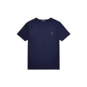 Custom Slim Fit Soft Cotton T-Shirt in Refined Navy Ralph Lauren , Blu...