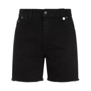 Zwarte Stonewashed Denim Shorts EgonLab , Black , Heren