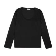 Zwarte Longsleeve Jersey T-shirt Douuod Woman , Black , Dames