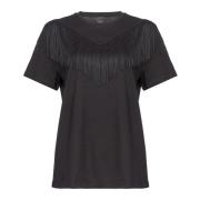 Katoenen T-shirt Pinko , Black , Dames