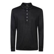 Donkerblauw Polo Shirt met Lange Mouwen Massimo Alba , Blue , Heren