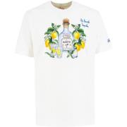 Katoenen T-shirt met voorprint MC2 Saint Barth , White , Heren