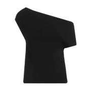 Zwarte Viscose T-shirt Bottega Veneta , Black , Dames