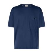 Klassiek Katoenen T-shirt Ten C , Blue , Heren