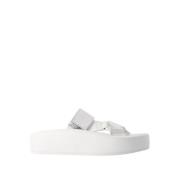 Witte Leren Amandel Open-Toe Sandalen MM6 Maison Margiela , Beige , Da...