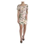 Roze Lelieprint Sheath Jurk Dolce & Gabbana , Multicolor , Dames