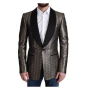 Metallic Jacquard Slim Blazer Jacket Dolce & Gabbana , Multicolor , He...