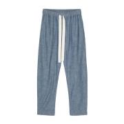 Blauwe Chambray Elastische Trekkoord Jeans Semicouture , Blue , Dames