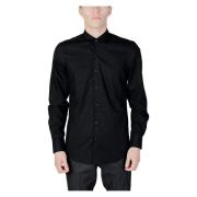 Lange mouwen katoenen overhemd collectie Antony Morato , Black , Heren