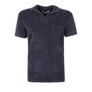 Blauw Terry Cotton Polo Shirt Orlebar Brown , Blue , Heren