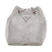 Diamanten Kleine Tas met Metalen Ketting Guess , Gray , Dames