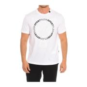 Korte Mouw T-shirt met Merkprint Plein Sport , White , Heren