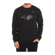 Ronde Hals Sweatshirt met Merkprint Plein Sport , Black , Heren