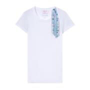 Witte Jersey T-shirt met Lintdetail Emilio Pucci , White , Dames