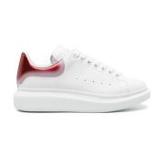 Witte Oversized Sneakers met Rode Hiel Alexander McQueen , White , Her...