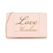 Blush Schoudertas met Metalen Logo Love Moschino , Pink , Dames