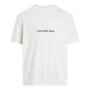 Heren T-shirt Lente/Zomer Collectie Calvin Klein Jeans , Beige , Heren