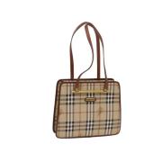 Pre-owned Leather shoulder-bags Burberry Vintage , Beige , Dames