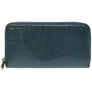 Pre-owned Leather wallets Dior Vintage , Blue , Dames