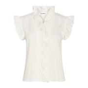 Ruches Top Blouse Wit Co'Couture , White , Dames