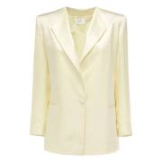 Elegant Shawl Lapel Viscose Jacket MVP wardrobe , Beige , Dames