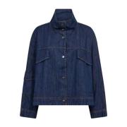 Denim Box Jacket met Flap Zakken Co'Couture , Blue , Dames