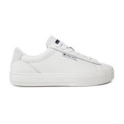Lage Leren Sneakers - Wit Patched Tommy Jeans , White , Dames