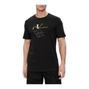 Monogram Echo Heren T-Shirt Lente/Zomer Calvin Klein Jeans , Black , H...