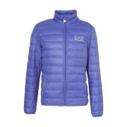 Lichte Donsjas Blauw Logo Rits Emporio Armani EA7 , Blue , Heren