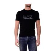 Casual Sweatshirt Tee Emporio Armani EA7 , Black , Heren