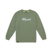 Casual Urban Sweatshirt Zacht Gewassen Katoen Munich , Green , Heren