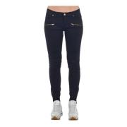 Biker Stretch Denim Jeans Frankie Morello , Black , Dames