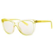 Gele Transparante Ovale Zonnebril Calvin Klein , Yellow , Heren