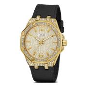 Shimmer Volledig Kristal Nylon Horloge Guess , Black , Dames