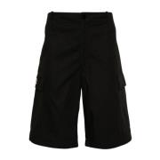 Zwarte Cargo Shorts Ripstop Textuur Kenzo , Black , Heren