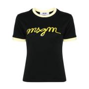Stijlvol T-shirt voor Mannen en Vrouwen Msgm , Black , Dames