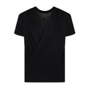 Zwarte Gedrapeerde T-shirt Givenchy , Black , Dames